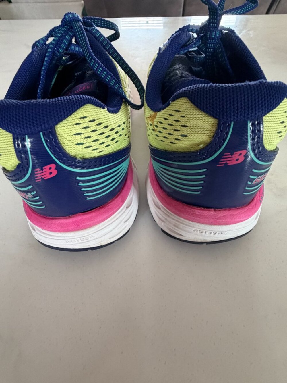 New Balance 680v5 Running Shoes Neon Yellow Pink Blue Athletic Sneakers - Picture 3 of 10
